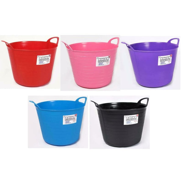 Rhino ProStable Flexi Tub Horse Feed/Water/Muck Bucket Large Flexible Trug 40L