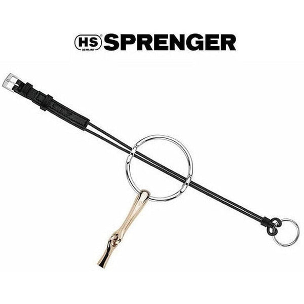 Sprenger Gag Cheeks Strong Non-Stretch Rope and Leather Black/Brown 42115