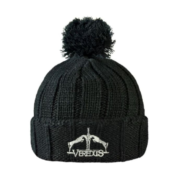 Veredus Knitted Unisex Bobble Hat Black One Size