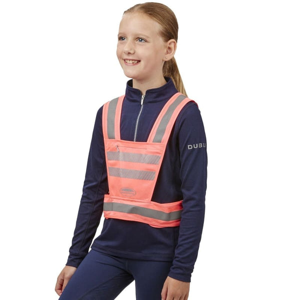 WeatherBeeta Reflective Harness Kids Hi Viz Tabard With Zip Pocket Yellow/Pink