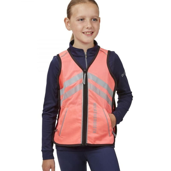 WeatherBeeta Reflective Waistcoat Kids Thin HiViz With Zip Pockets Yellow/Pink