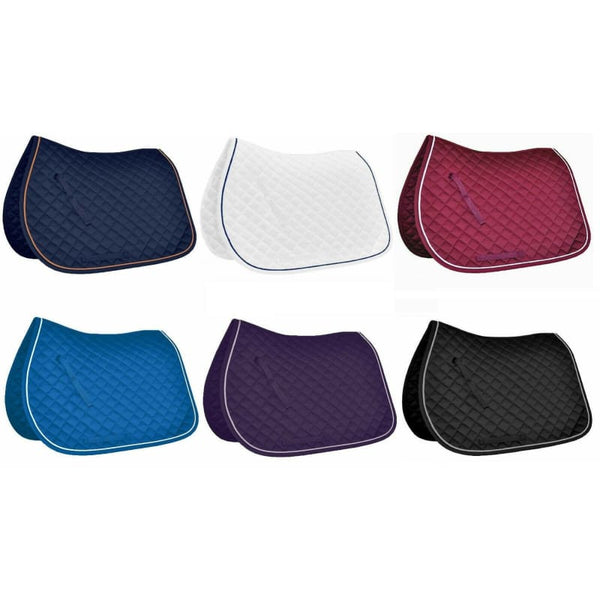 Mark Todd Piped All Purpose GP Saddlepad Square White/Burgundy/Navy/Black/Green