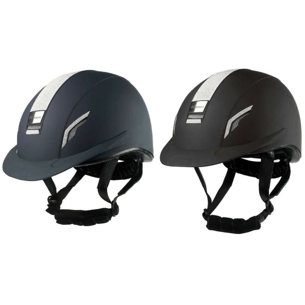 Whitaker VX2 Sparkly Peaked Riding Helmet Kids VG1 & ASTM F1163-15 Black or Navy Small